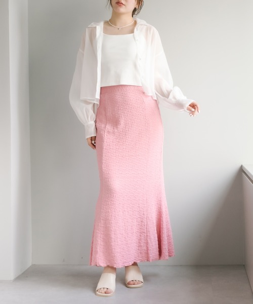 OLIVE des OLIVE（オリーブデオリーブ）の「バックリボンボリューム袖クロップドシャツ（シャツ/ブラウス・レディース・ホワイト/オフホワイト/ピンク/ラベンダー・FREE）」の5枚目の写真