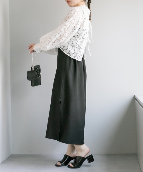 OLIVE des OLIVE（オリーブデオリーブ）の「バックリボンボリューム袖クロップドシャツ（シャツ/ブラウス・レディース・ホワイト/オフホワイト/ピンク/ラベンダー・FREE）」の12枚目の写真