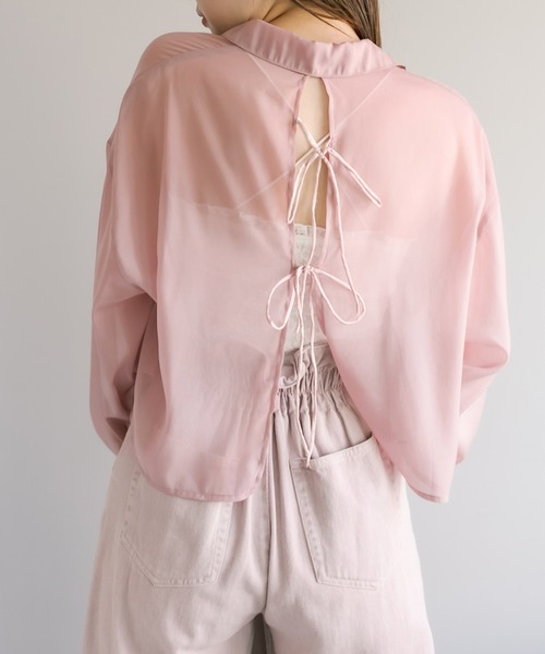 OLIVE des OLIVE（オリーブデオリーブ）の「バックリボンボリューム袖クロップドシャツ（シャツ/ブラウス・レディース・ホワイト/オフホワイト/ピンク/ラベンダー・FREE）」の21枚目の写真