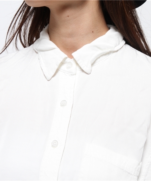 AZUL by moussy（アズールバイマウジー）の「Aレーヨンサイド切替長袖T/Bシャツ（シャツ/ブラウス・レディース・オフホワイト/ライトグレー/ライトベージュ・MEDIUM/SMALL/LARGE）」の8枚目の写真