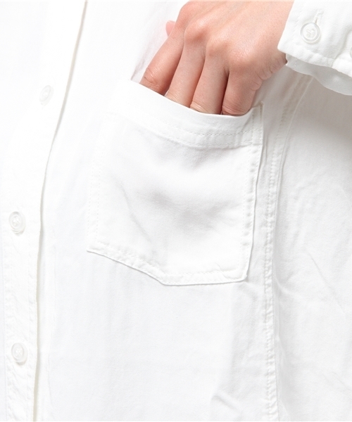 AZUL by moussy（アズールバイマウジー）の「Aレーヨンサイド切替長袖T/Bシャツ（シャツ/ブラウス・レディース・オフホワイト/ライトグレー/ライトベージュ・MEDIUM/SMALL/LARGE）」の10枚目の写真