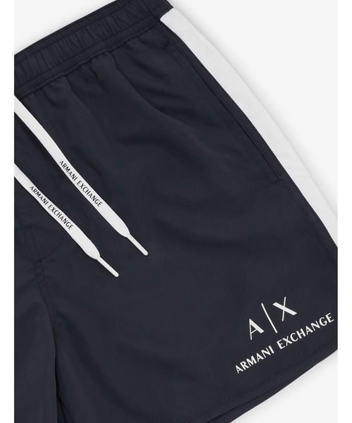 水着 「A|X アルマーニ エクスチェンジ」AXロゴ　スイムショーツ（水着） A|X アルマーニ エクスチェンジAXロゴ サイドラインボートショーツ