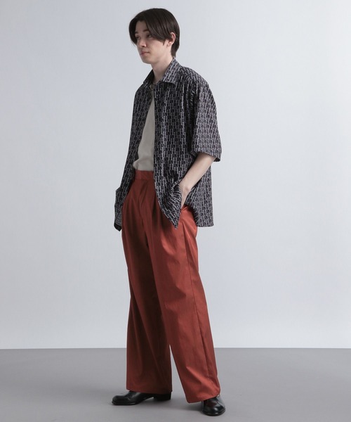 HARE（ハレ）の「シャンブレーワイドフレアパンツ(HARE)（その他パンツ・メンズ・オレンジ系その他/ブラック・SMALL/MEDIUM）」の3枚目の写真