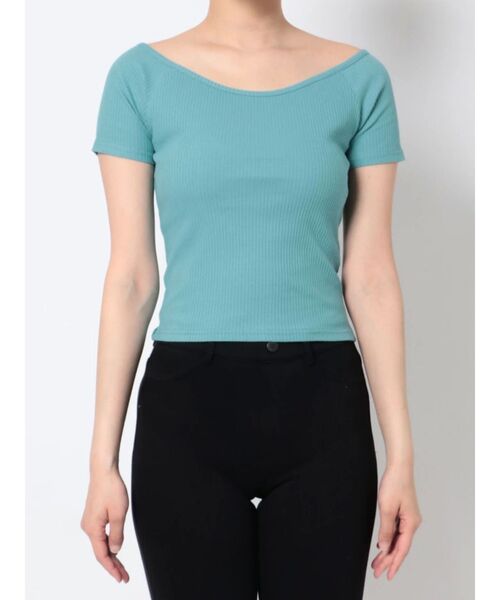 EMODA（エモダ）の「フィットリブTシャツ（Tシャツ/カットソー・レディース・ホワイト/ブラック/ブルー/オレンジ・FREE）」の15枚目の写真