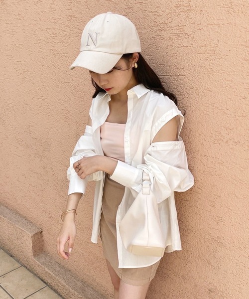 one after another NICE CLAUP(ワンアフターアナザーナイスクラップ)の「バックドロストマルチウェイシャツ(シャツ/ブラウス・レディース・オフホワイト/ブルー/ブルー系その他/オレンジ系その他・FREE)」の6枚目の写真