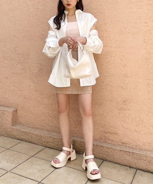 one after another NICE CLAUP(ワンアフターアナザーナイスクラップ)の「バックドロストマルチウェイシャツ(シャツ/ブラウス・レディース・オフホワイト/ブルー/ブルー系その他/オレンジ系その他・FREE)」の9枚目の写真