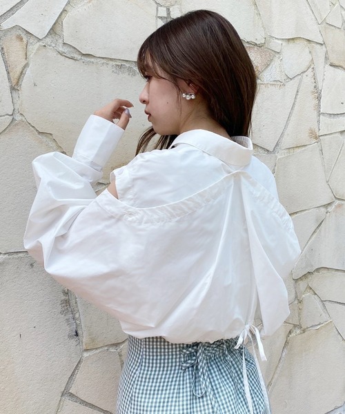 one after another NICE CLAUP(ワンアフターアナザーナイスクラップ)の「バックドロストマルチウェイシャツ(シャツ/ブラウス・レディース・オフホワイト/ブルー/ブルー系その他/オレンジ系その他・FREE)」の11枚目の写真