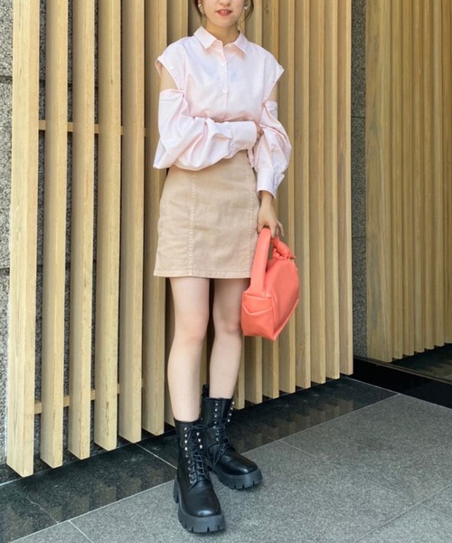 one after another NICE CLAUP(ワンアフターアナザーナイスクラップ)の「バックドロストマルチウェイシャツ(シャツ/ブラウス・レディース・オフホワイト/ブルー/ブルー系その他/オレンジ系その他・FREE)」の18枚目の写真