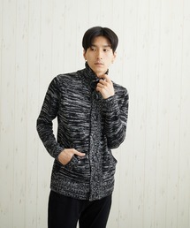 【Bling Leads】ニット素材ハイネックカーディガン