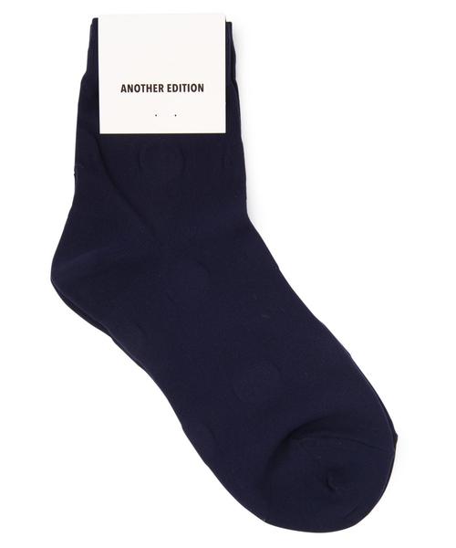 Another Edition（アナザーエディション）の「ドットソックス/AE DOT SKS◆（ソックス/靴下・レディース・ホワイト/ネイビー・フリー）」の2枚目の写真
