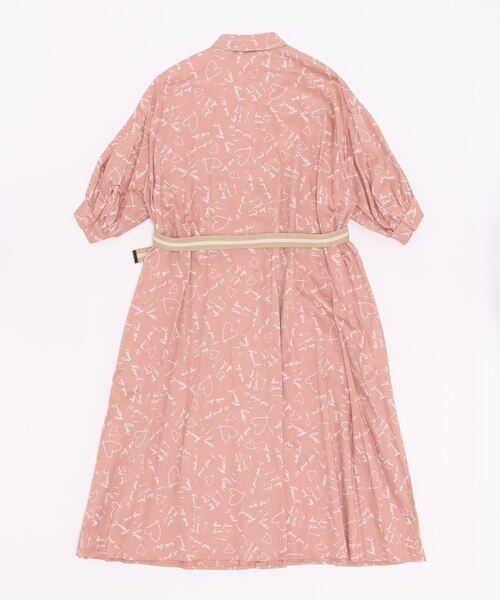 To b. by agnes b.（トゥービーバイアニエスベー）の「WO92 ROBE メッセージシャツワンピース（シャツワンピース・レディース・ピンク・40/38/36）」の3枚目の写真