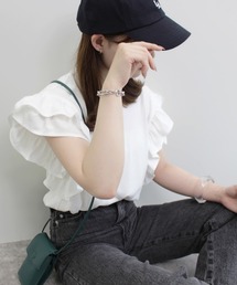 MLI'A | 袖異素材フリルトップス(Tシャツ/カットソー)