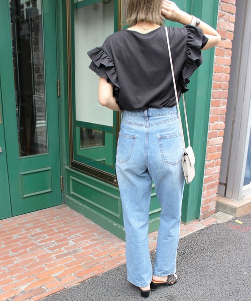 MLI'A（エムリア）の「袖異素材フリルトップス（Tシャツ/カットソー・レディース・オフホワイト/ブラック/ブルー・M）」の17枚目の写真