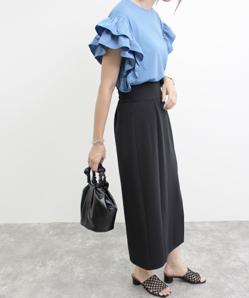 MLI'A（エムリア）の「袖異素材フリルトップス（Tシャツ/カットソー・レディース・オフホワイト/ブラック/ブルー・M）」の20枚目の写真