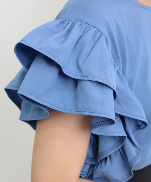 MLI'A（エムリア）の「袖異素材フリルトップス（Tシャツ/カットソー・レディース・オフホワイト/ブラック/ブルー・M）」の21枚目の写真