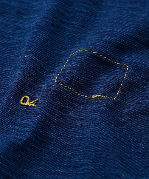 45R ブルドッグ ヨックネック 908 コットン カットソー 長袖 45Rホール超ガーゼの908タートル（インディゴ）: WOMEN｜45R