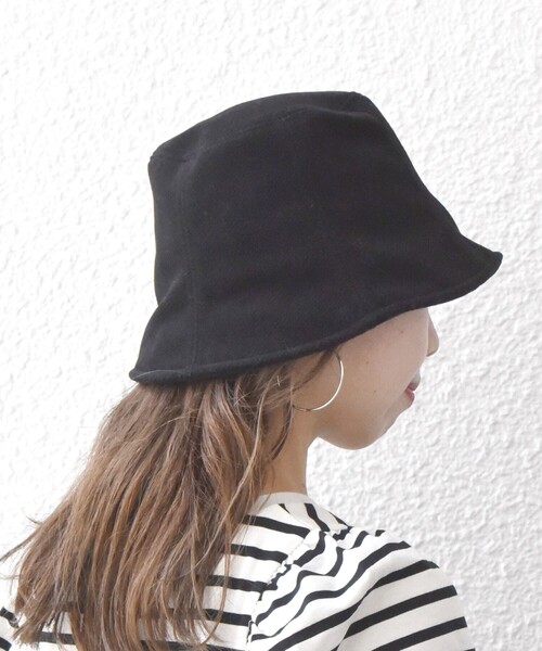 SHIPS any（シップス エニィ）の「SHIPS any: パネル ハット（ハット・レディース・ブラック/ナチュラル・ONE SIZE）」の2枚目の写真