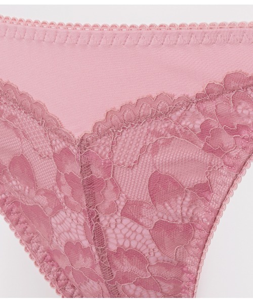自然に盛れる◎大柄レースがセクシーなブラ＆ショーツセット】なちゅ