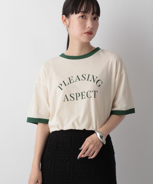 LOWRYS FARM（ローリーズファーム）の「リンガーＴシャツ　123358（Tシャツ/カットソー・レディース・ブラック/ブラウン/グリーン・FREE）」の3枚目の写真