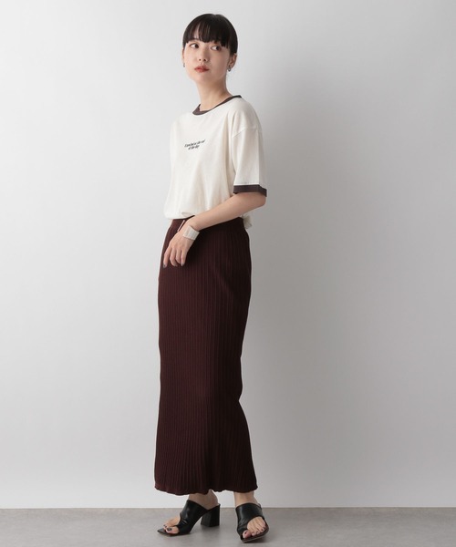 LOWRYS FARM（ローリーズファーム）の「リンガーＴシャツ　123358（Tシャツ/カットソー・レディース・ブラック/ブラウン/グリーン・FREE）」の4枚目の写真