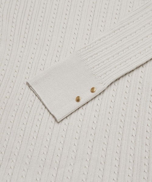 ROPE' PICNIC（ロペピクニック）の「ミニケーブルニットプルオーバー（ニット/セーター・レディース・ブラック/ベージュ系その他/ダークグリーン/マスタード・38）」の13枚目の写真