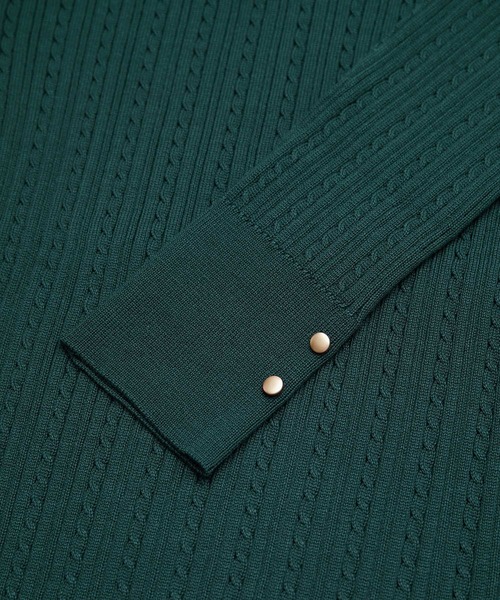 ROPE' PICNIC（ロペピクニック）の「ミニケーブルニットプルオーバー（ニット/セーター・レディース・ブラック/ベージュ系その他/ダークグリーン/マスタード・38）」の14枚目の写真