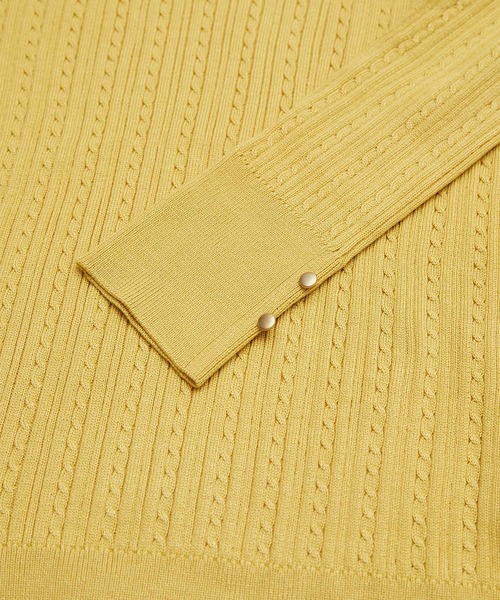 ROPE' PICNIC（ロペピクニック）の「ミニケーブルニットプルオーバー（ニット/セーター・レディース・ブラック/ベージュ系その他/ダークグリーン/マスタード・38）」の15枚目の写真