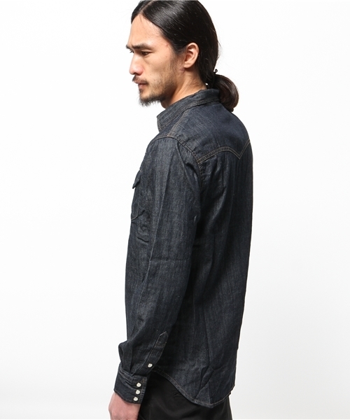 GIORDANO（ジョルダーノ）の「[GIORDANO]デニムシャツ（シャツ/ブラウス・メンズ・インディゴブルー/ダークインディゴブルー/ライトインディゴブルー・MEDIUM/LARGE）」の5枚目の写真