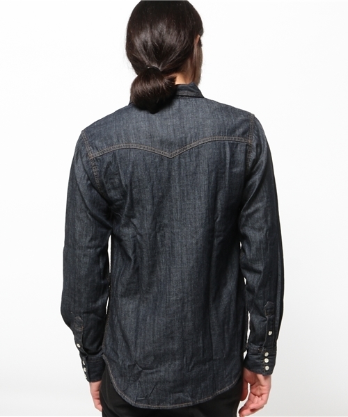 GIORDANO（ジョルダーノ）の「[GIORDANO]デニムシャツ（シャツ/ブラウス・メンズ・インディゴブルー/ダークインディゴブルー/ライトインディゴブルー・MEDIUM/LARGE）」の6枚目の写真