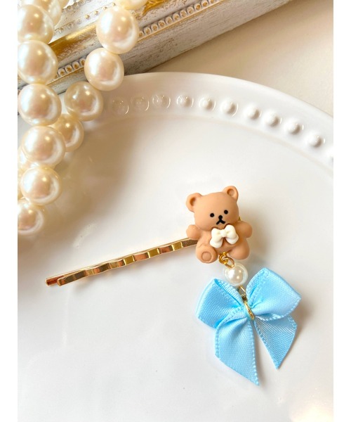 Muurabbti くまちゃんとリボンの可愛いヘアピン Ma ヘアピン Tone トーン のファッション通販 Zozotown