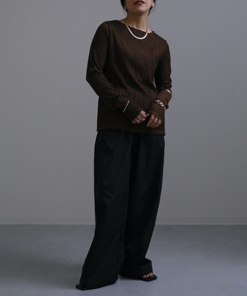 ap retro(アプレトロ)の「裾絞りナイロンイージーパンツ(その他パンツ・レディース・チャコールグレー/ブラック/アイボリー・FREE)」の6枚目の写真