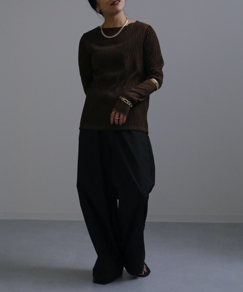 ap retro(アプレトロ)の「裾絞りナイロンイージーパンツ(その他パンツ・レディース・チャコールグレー/ブラック/アイボリー・FREE)」の7枚目の写真