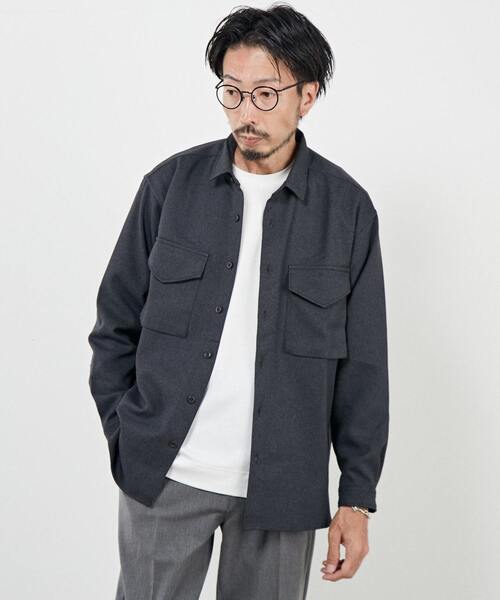 MEN'S MELROSE(メンズメルローズ)の「サスティナブルオフィサーシャツ(シャツ/ブラウス・メンズ・ベージュ/カーキ/グレー・2/3/4)」の2枚目の写真