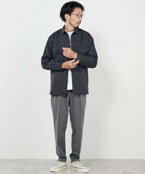 MEN'S MELROSE(メンズメルローズ)の「サスティナブルオフィサーシャツ(シャツ/ブラウス・メンズ・ベージュ/カーキ/グレー・2/3/4)」の10枚目の写真