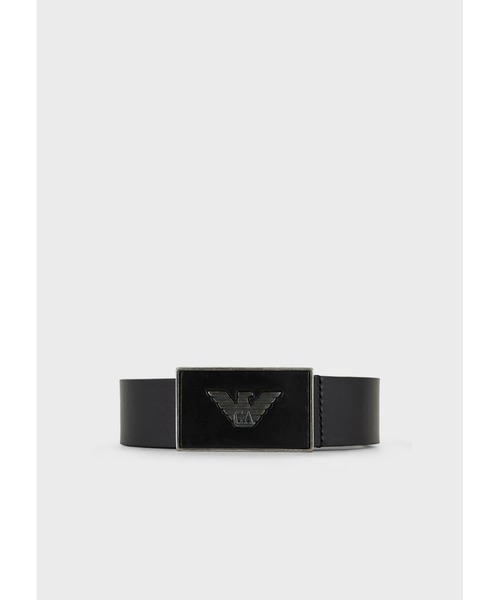 EMPORIO ARMANI（エンポリオアルマーニ）の「【エンポリオ アルマーニ】ベルト レザー製 イーグルモチーフのプレート（ベルト・メンズ・ブラック・85cm/80ｃｍ/90cm/75cm/95cm）」の2枚目の写真