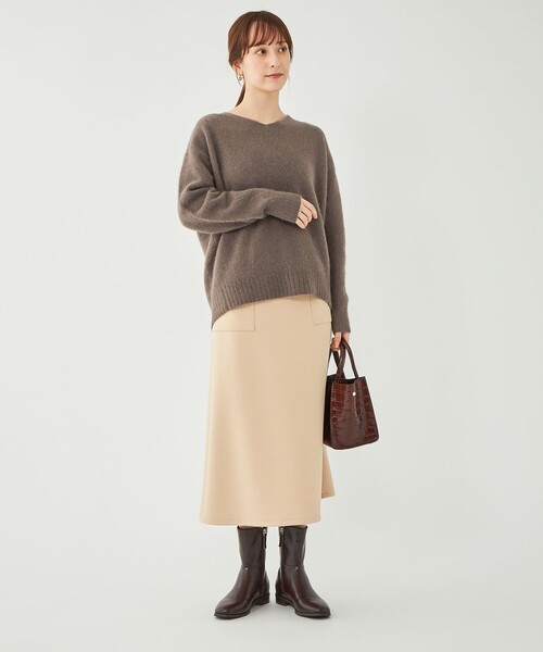 完売品⭐️新品タグ付き⭐️TFW49 ベージュ　モックネック　利蔵 KBF】 3wayBIGニット ベージュ ネックウォーマー付き フリー - メルカリ