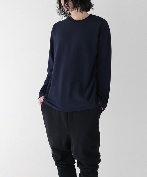 minsobi（ミンソビ）の「ストレッチ無地Tシャツ（Tシャツ/カットソー・メンズ・ホワイト/ブラック/ネイビー/ブラウン・FREE）」の4枚目の写真