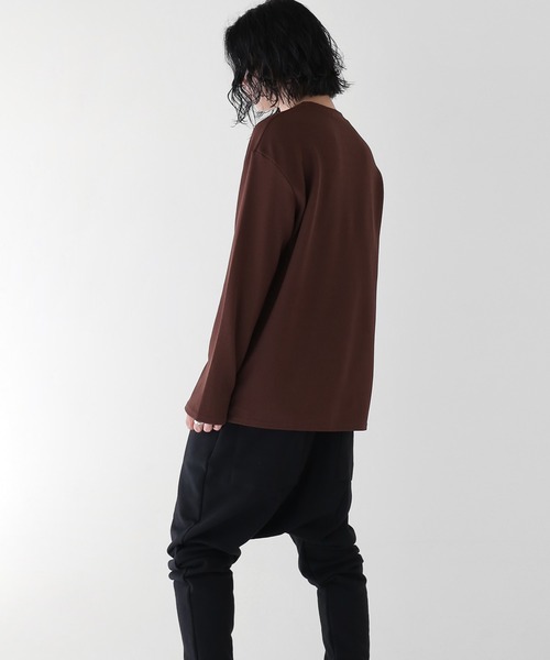 minsobi（ミンソビ）の「ストレッチ無地Tシャツ（Tシャツ/カットソー・メンズ・ホワイト/ブラック/ネイビー/ブラウン・FREE）」の18枚目の写真