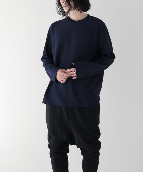 minsobi（ミンソビ）の「ストレッチ無地Tシャツ（Tシャツ/カットソー・メンズ・ホワイト/ブラック/ネイビー/ブラウン・FREE）」の21枚目の写真