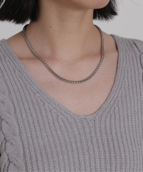 NATURAL BEAUTY BASIC（ナチュラルビューティーベーシック）の「編み上げニットトップス（ニット/セーター・レディース・グレー/ベージュ/オレンジ・MEDIUM）」の9枚目の写真