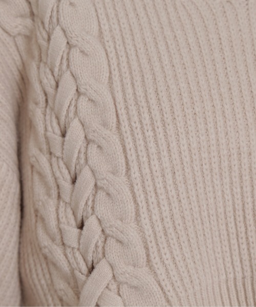 NATURAL BEAUTY BASIC（ナチュラルビューティーベーシック）の「編み上げニットトップス（ニット/セーター・レディース・グレー/ベージュ/オレンジ・MEDIUM）」の17枚目の写真