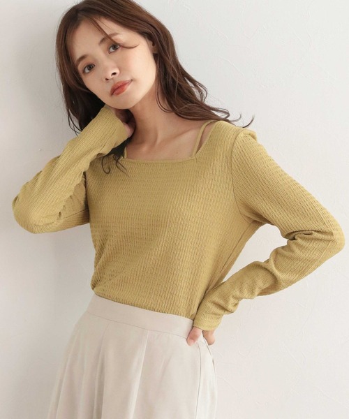 mysty woman（ミスティウーマン）の「ストリングシャーリングプルオーバー　172320（Tシャツ/カットソー・レディース・ブラック/オフホワイト/イエロー/アイボリー・FREE）」の4枚目の写真