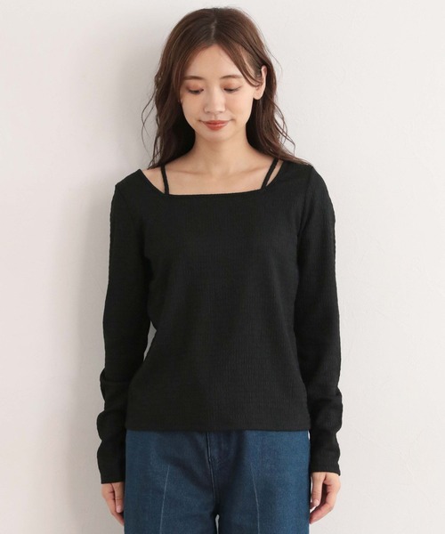 mysty woman（ミスティウーマン）の「ストリングシャーリングプルオーバー　172320（Tシャツ/カットソー・レディース・ブラック/オフホワイト/イエロー/アイボリー・FREE）」の8枚目の写真