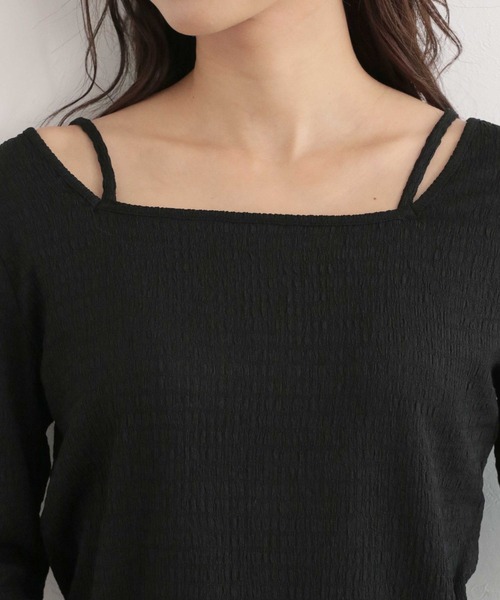 mysty woman（ミスティウーマン）の「ストリングシャーリングプルオーバー　172320（Tシャツ/カットソー・レディース・ブラック/オフホワイト/イエロー/アイボリー・FREE）」の11枚目の写真