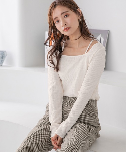 mysty woman（ミスティウーマン）の「ストリングシャーリングプルオーバー　172320（Tシャツ/カットソー・レディース・ブラック/オフホワイト/イエロー/アイボリー・FREE）」の20枚目の写真