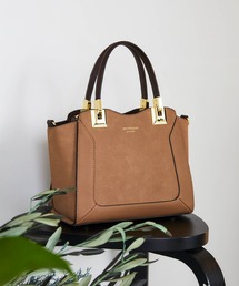 & chouette | スウェードライク ハンドル金具トート(ハンドバッグ)