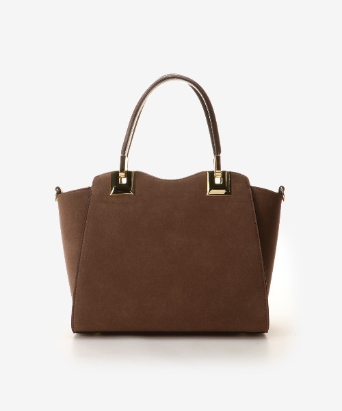 & chouette（アンドシュエット）の「スウェードライク ハンドル金具トート（ハンドバッグ・レディース・ベージュ/ダークグリーン/モカ・FREE）」の18枚目の写真