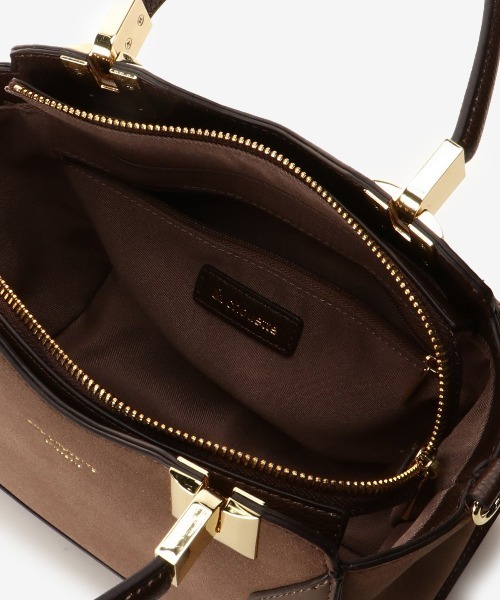 & chouette（アンドシュエット）の「スウェードライク ハンドル金具トート（ハンドバッグ・レディース・ベージュ/ダークグリーン/モカ・FREE）」の15枚目の写真