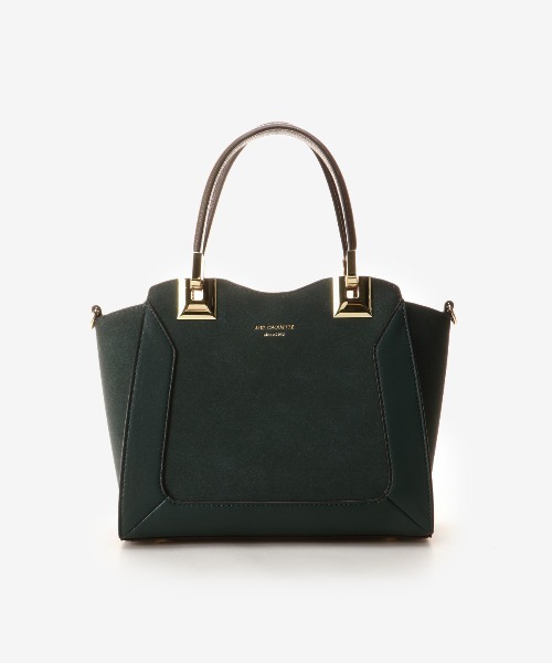 & chouette（アンドシュエット）の「スウェードライク ハンドル金具トート（ハンドバッグ・レディース・ベージュ/ダークグリーン/モカ・FREE）」の13枚目の写真