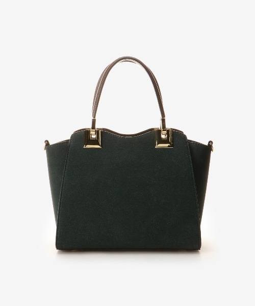 & chouette（アンドシュエット）の「スウェードライク ハンドル金具トート（ハンドバッグ・レディース・ベージュ/ダークグリーン/モカ・FREE）」の11枚目の写真